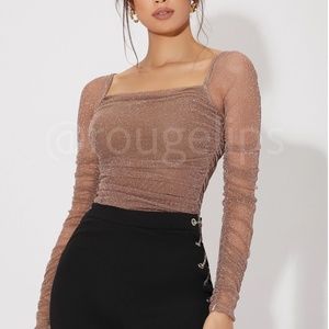 Rouge! Tan and Brown Long Sleeve Tee